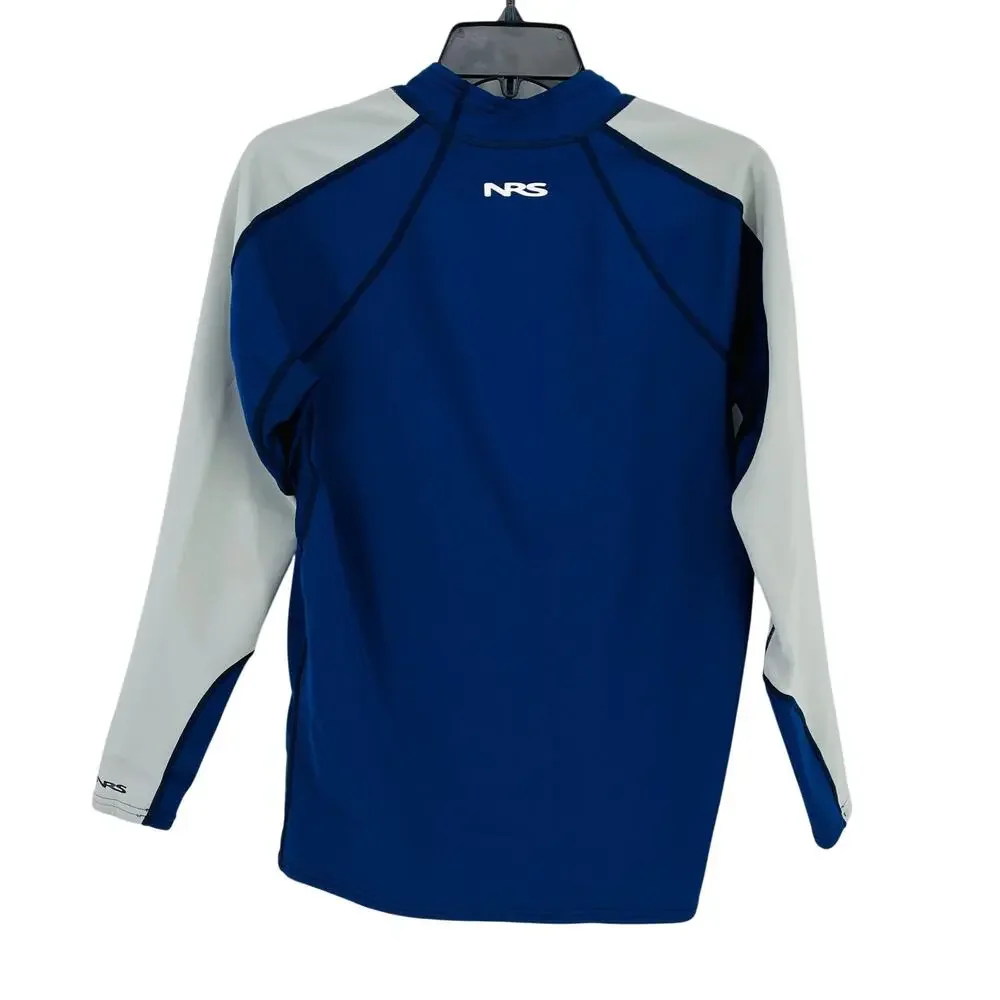 NRS Men’s HydroSkin Shirt Size XL Blue White Long Sleeve Protection